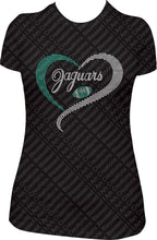 Load image into Gallery viewer, Jaguars Football Heart Rhinestone Shirt