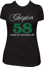 Load image into Gallery viewer, Chapter 58 Living My Blessed Life Rhinestone Birthday shirt