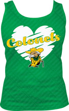 Load image into Gallery viewer, Colonels Heart Shirt Green Racerback