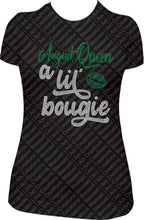 Load image into Gallery viewer, August Queen al lil bougie rhinestone shirt, rhinestone shirt, bling shirt, Queen birthday shirt, August Queen birthday shirt, bougie birthday shirt, queen birthday shirt,