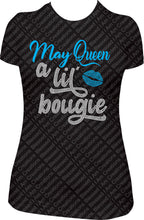 Load image into Gallery viewer, May Queen a lil bougie Rhinestone Birthday Shirt Bling Shirt