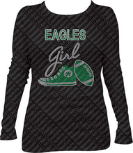 Load image into Gallery viewer, Eagles Girl High Top Converse Rhinestone Bling T shirt
