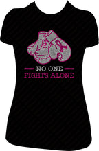 Load image into Gallery viewer, No One Fights Alone Boxing Gloves Awareness Shirts
