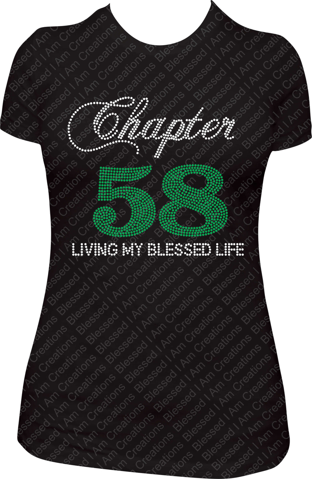 Chapter 58 Living My Blessed Life Rhinestone Birthday shirt