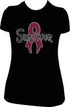 Load image into Gallery viewer, Suvivor Rhinestone Shirt, Cancer Awareness Shirt
