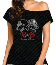 Load image into Gallery viewer, The R &amp; B Tour Rhinestone Bling Off The Shoulder Shirt
