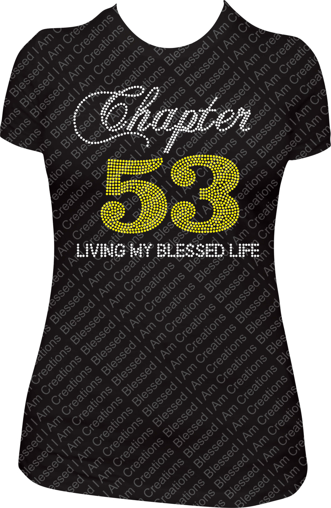 Chapter 53 Living My Blessed Life Rhinestone Birthday Shirt