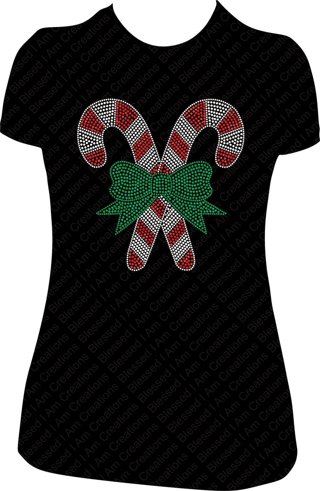 Candy Can Shirt, Christmas Candy Cane Bling Shirt, Bling Christmas Shirt, Rhinestone Christmas Shirt