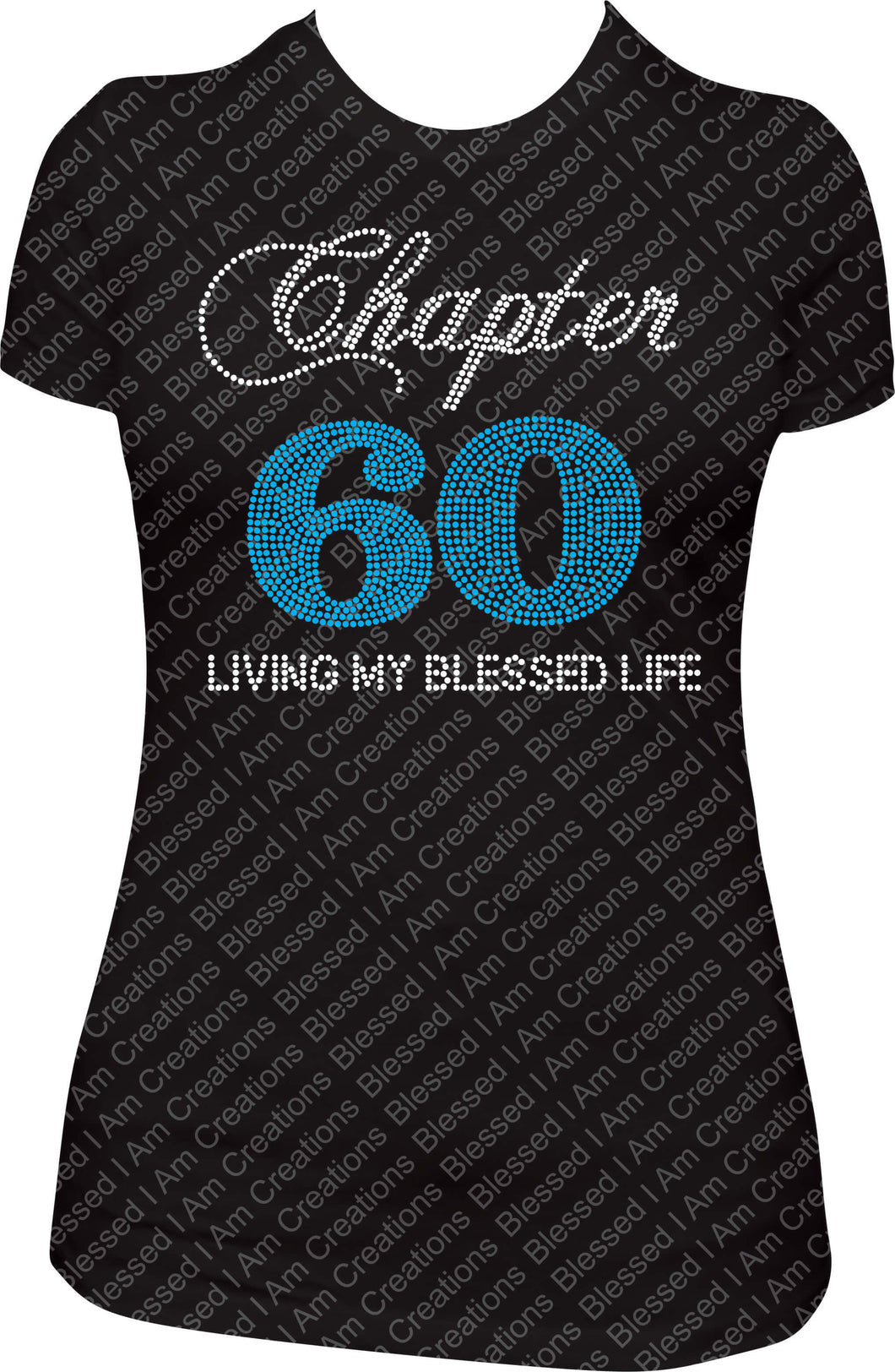Chapter 60 birthday shirt, bling shirt, rhinestone shirt, living my blessed life shirt, bling shirt, chapter bling shirt, 