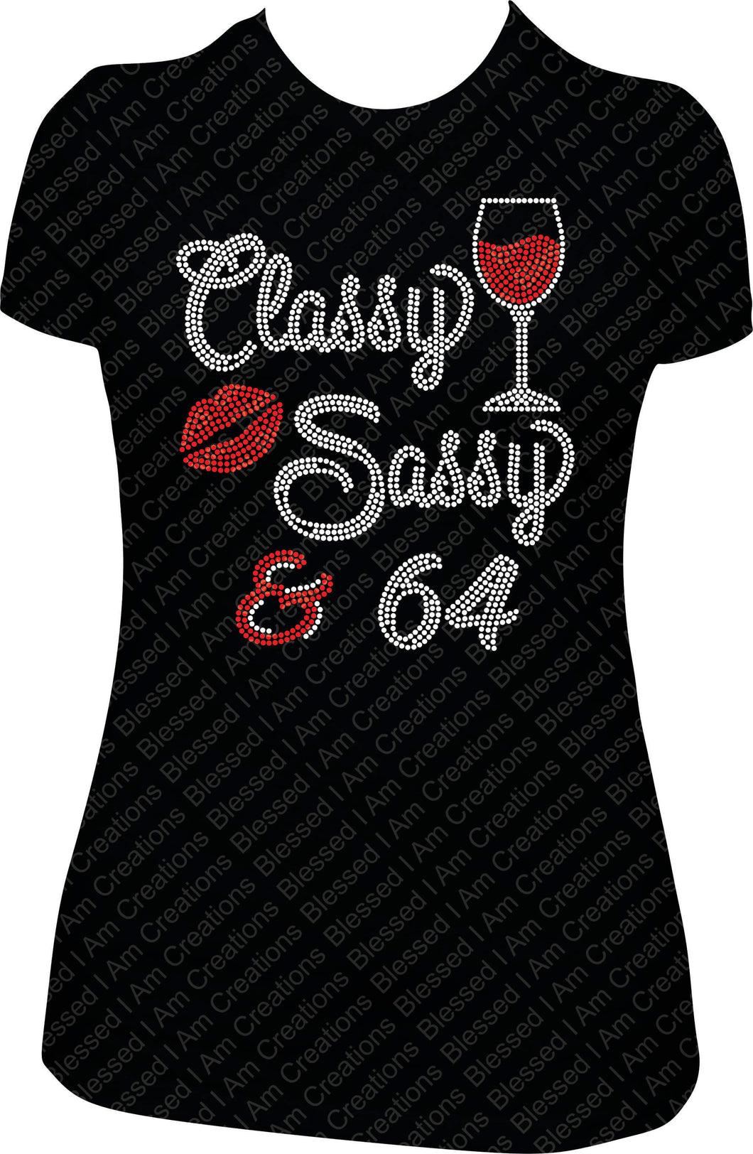 Classy Sassy and 64 rhinestone shirt, 64th rhinestone shirt, 64 bling shirt, 64th birthday shirt, 