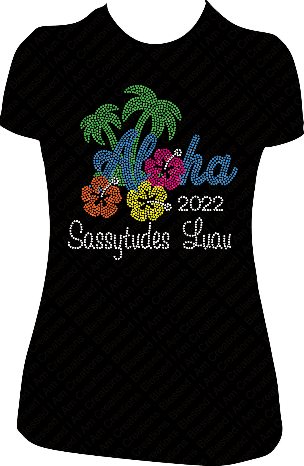 Sassytudes Aloha Rhinestone Shirt