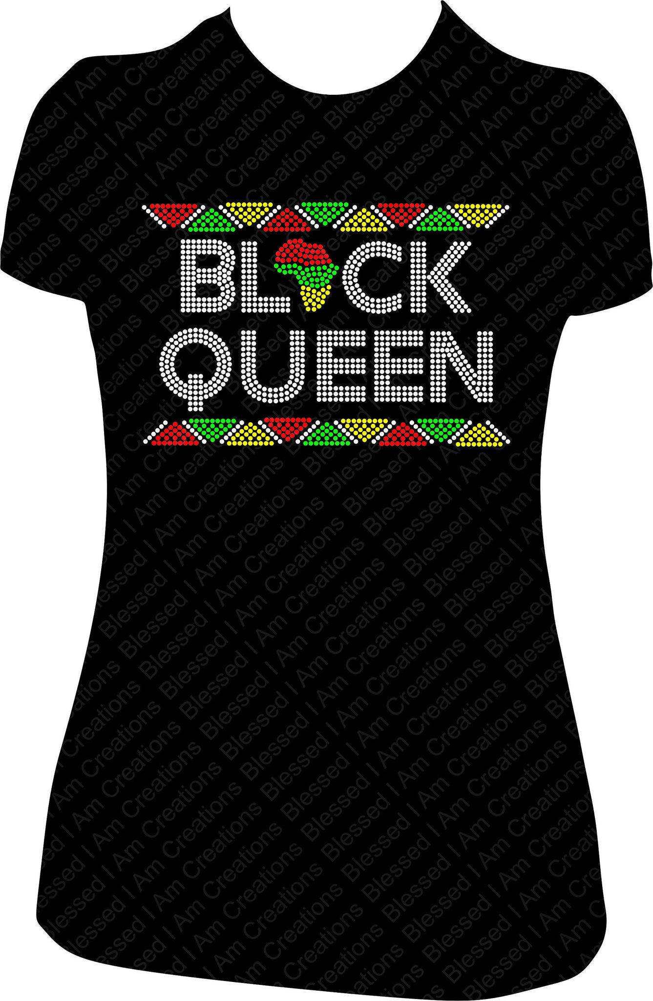Black Queen Rhinestone Shirt Queen Bling shirt