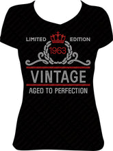 Load image into Gallery viewer, Vintage Limited Edition Rhinestone Birthday Shirt  V Neck Shirt
