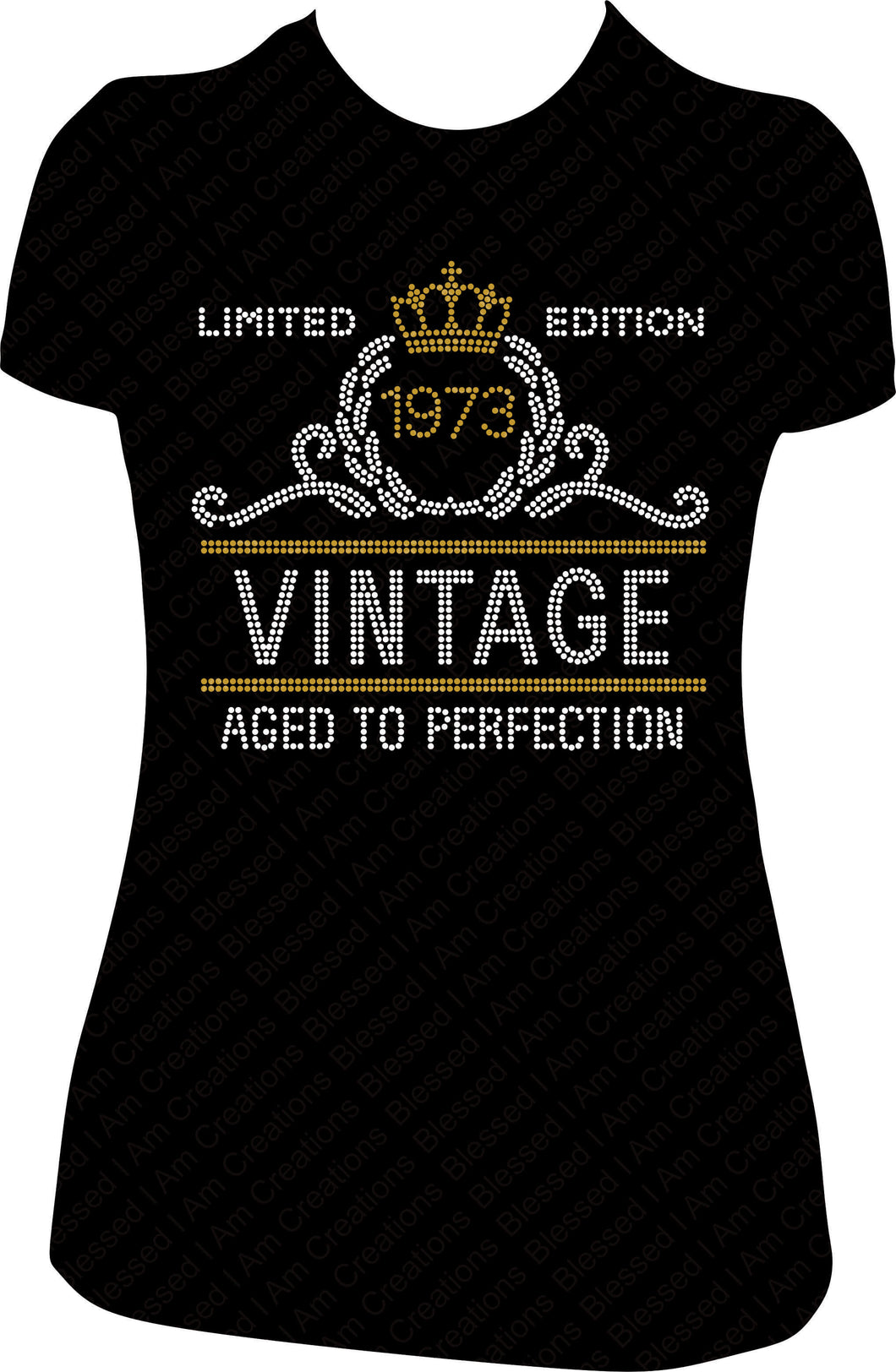 Limited Edition Vintage EST 70's  Rhinestone Birthday Shirt